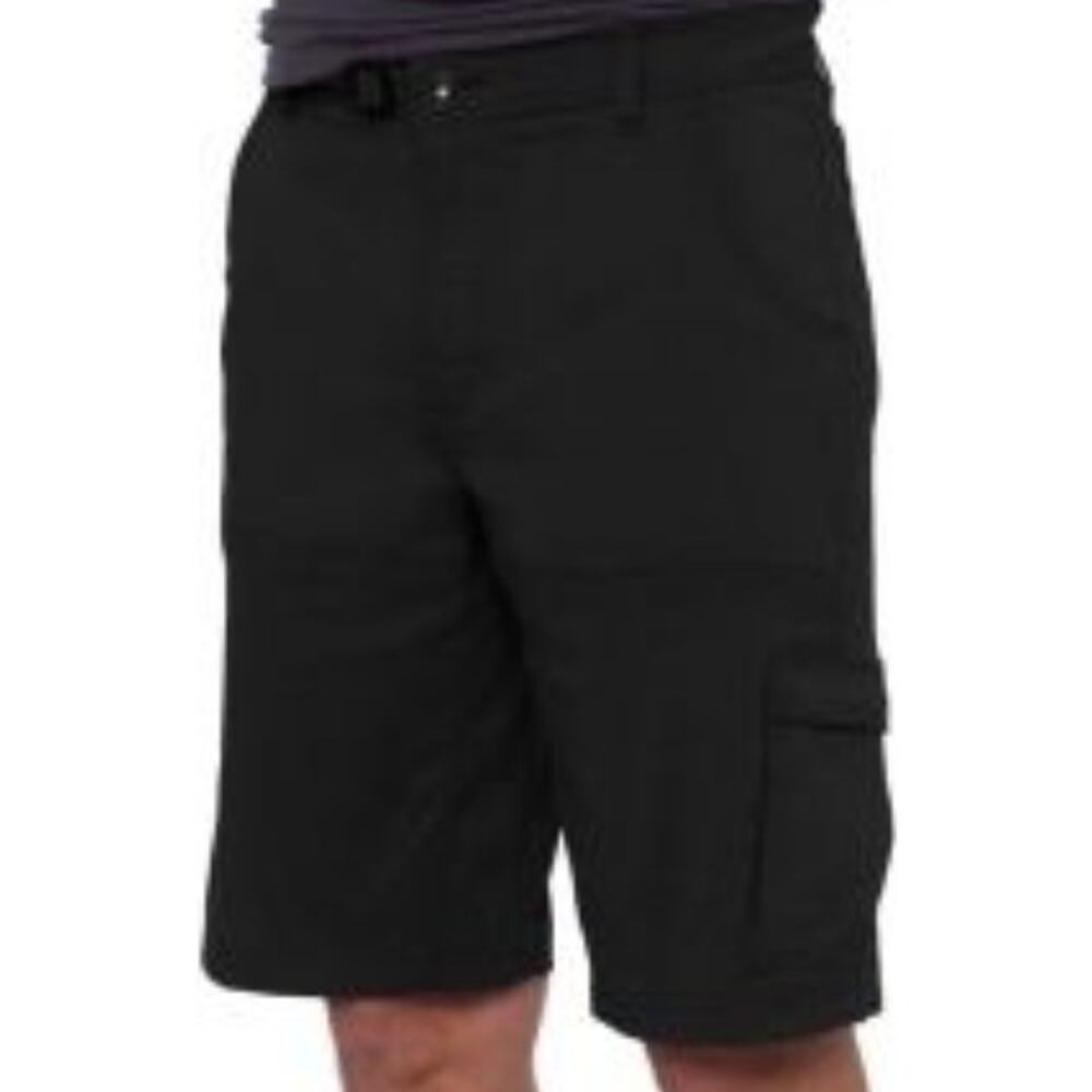 PrAna Stretch Zion Cargo Shorts UPF 50+ Webbing Adjustable Waistband Black 30x12
